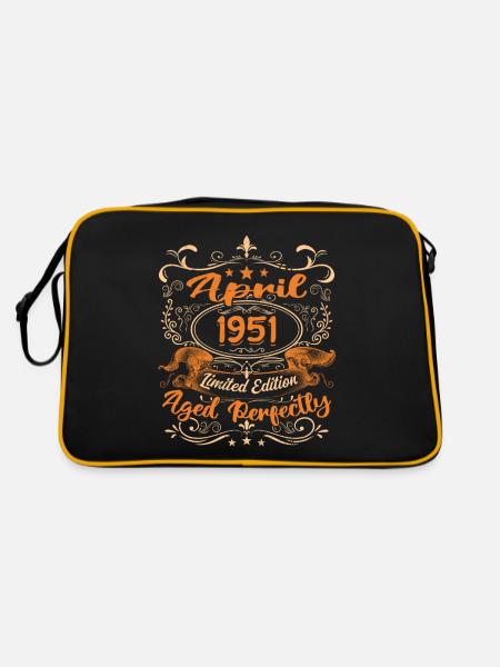 Anniversaire Vintage Idée Cadeau Avril 1951 - Sac Retro - noir/or - Dos