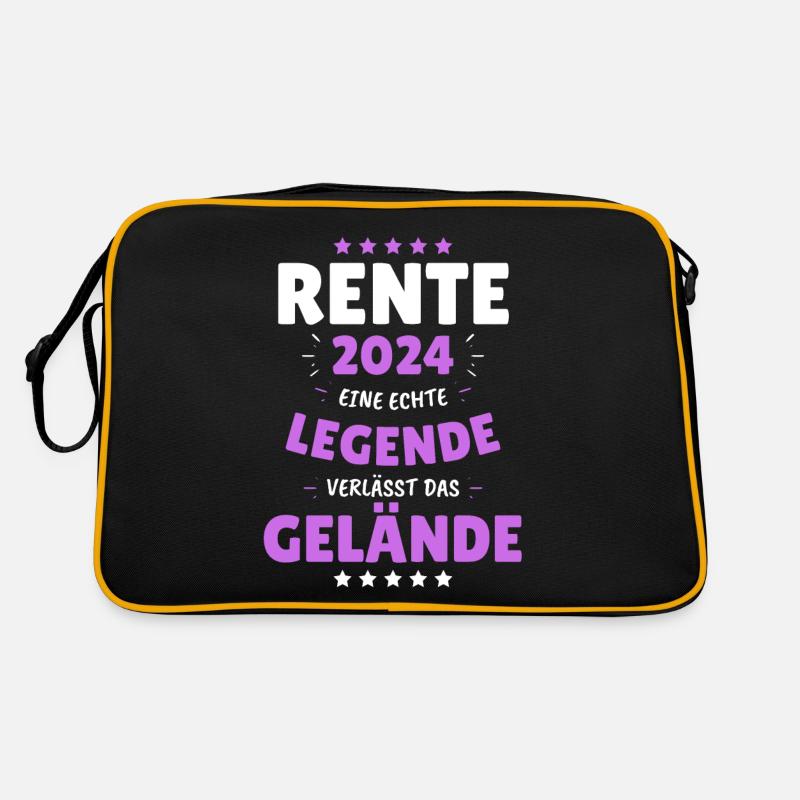 RENTE 2024, EINE LEGENDE VERLÄSST DAS GELÄNDE! - Retro Tasche - Schwarz/Gold