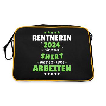 Rentnerin 2024 - Dafür musste ich lange Arbeiten! - Retro Tasche - Schwarz/Gold - Hinten