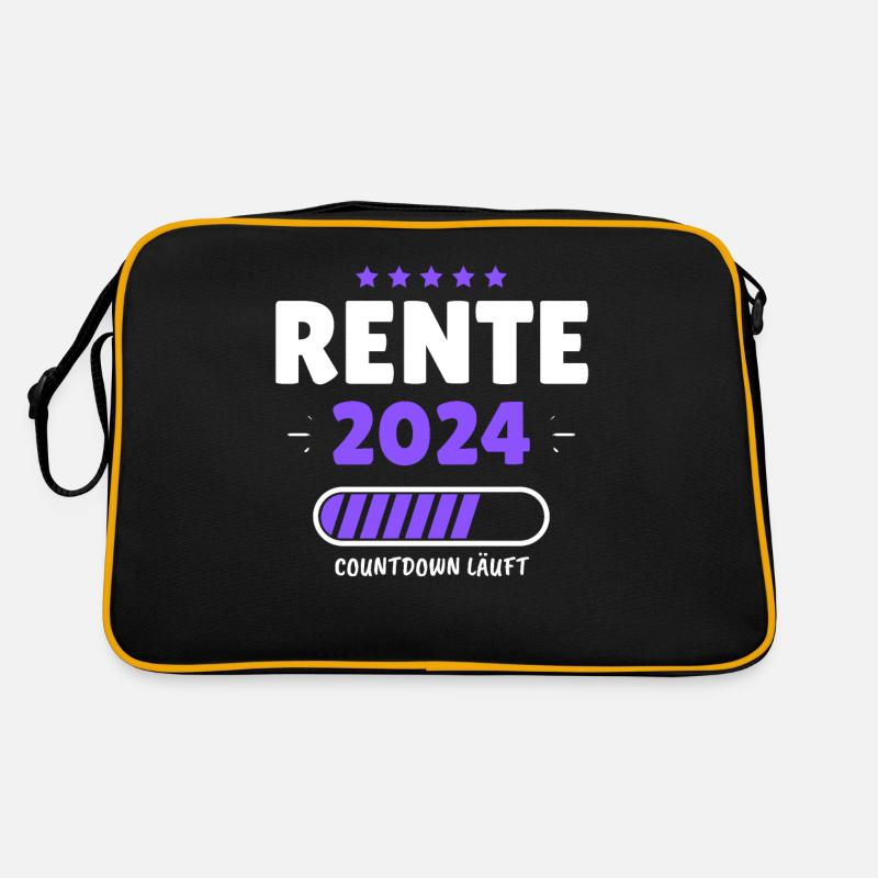 Rente 2024 - Der Countdown läuft! Das lustige Retro Tasche