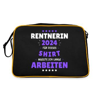 Rentnerin 2024 - Dafür musste ich lange Arbeiten! - Retro Tasche - Schwarz/Gold - Hinten