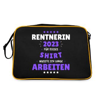 Rentnerin 2023 - Dafür musste ich lange Arbeiten! - Retro Tasche - Schwarz/Gold - Hinten