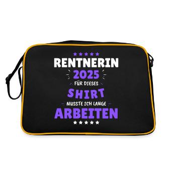 Rentnerin 2025 - Dafür musste ich lange Arbeiten! - Retro Tasche - Schwarz/Gold - Hinten