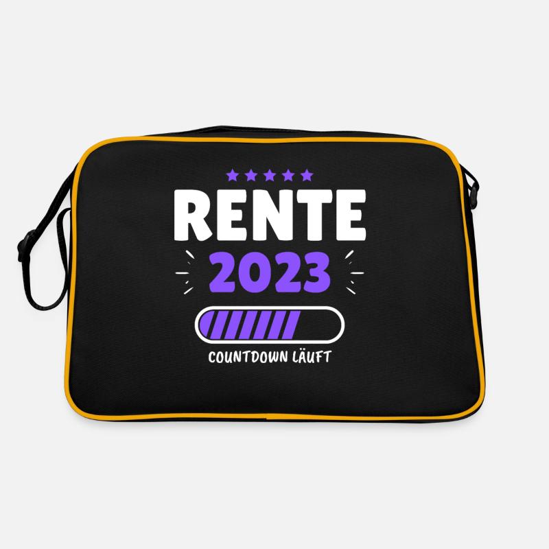 Rente 2023 - Der Countdown läuft! Das lustige Retro Tasche
