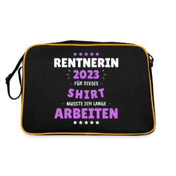 Rentnerin 2024 - Dafür musste ich lange Arbeiten! - Retro Tasche - Schwarz/Gold - Hinten