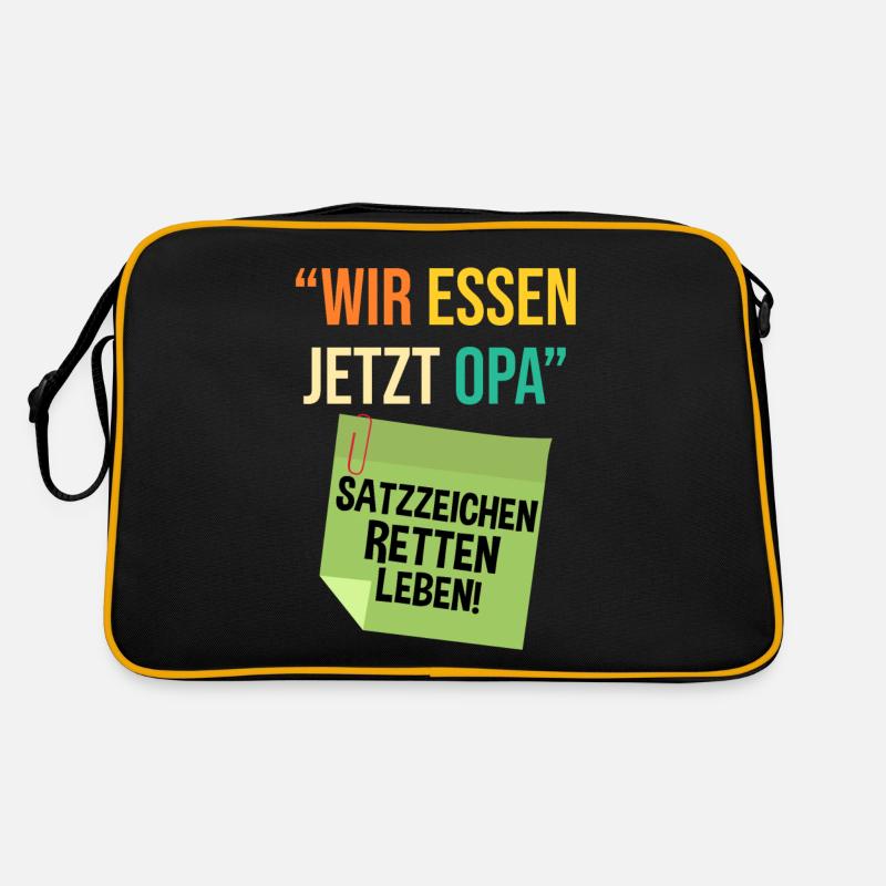 Wir essen jetzt Opa - Retro Tasche - Schwarz/Gold