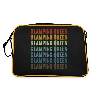 Glamping Queen Weiblich Glamper Glamping Queen - Retro Tasche - Schwarz/Gold - Hinten