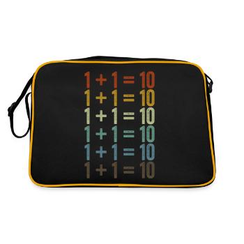 1 + 1 = 10 Software-Entwickler Programmierung - Retro Tasche - Schwarz/Gold - Hinten