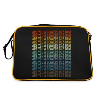 Are you a beaver? Cuz Dam Beaver - Retro Bag - black/gold - Back