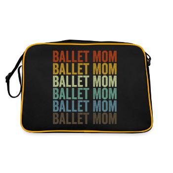 Ballett Mama Ballerina Ballett Tänzerin Mama - Retro Tasche - Schwarz/Gold - Hinten