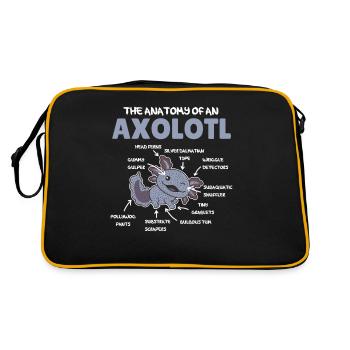Axolotl Explanation Anatomy of an Axolotl - Retro Bag - black/gold - Back