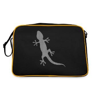 Eidechse - Retro Tasche - Schwarz/Gold - Hinten