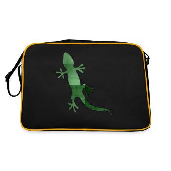 Eidechse - Retro Tasche - Schwarz/Gold - Hinten