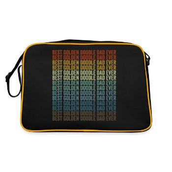 Bester Golden Doodle Papa aller Zeiten Golden Dood - Retro Tasche - Schwarz/Gold - Hinten