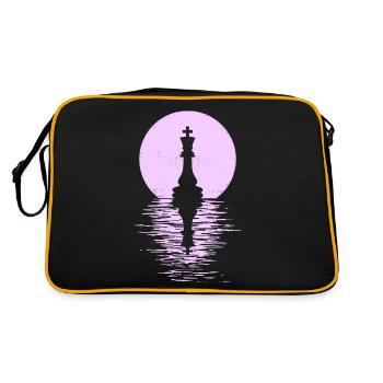 Jeu de club d’échecs Cheval Pièce d’échecs Hommes + Femmes - Sac Retro - noir/or - Dos