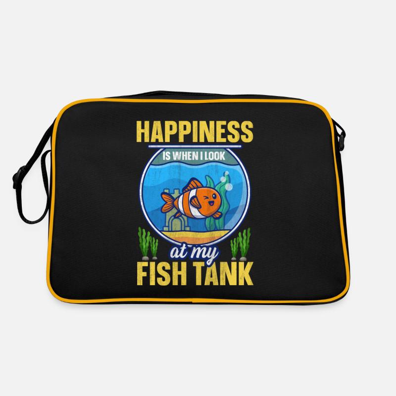 Happiness Is When I Look At My Fish Tank Retro Bag