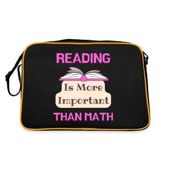 Reading Is More Important Than Math Loving Reading - Retro Bag - black/gold - Back