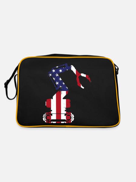 Robot Robotics Engineer American - Retro Tasche - Schwarz/Gold