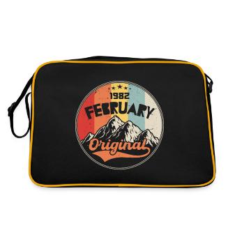 1982 - Geschenk geboren 1982 - Retro Tasche - Schwarz/Gold - Hinten