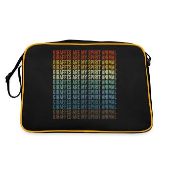 Giraffen sind mein Seelentier Giraffe - Retro Tasche - Schwarz/Gold - Hinten