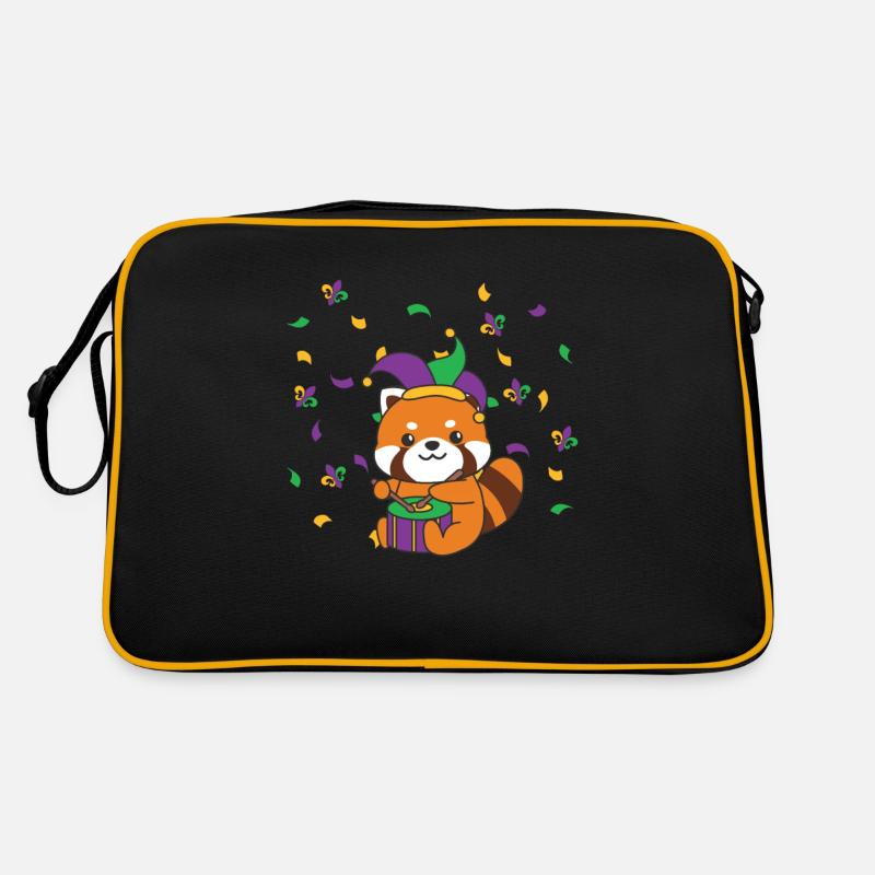 Panda rouge de carnaval avec tambour Costume de carnaval Sac Retro