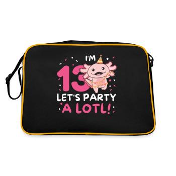 13th Birthday Axolotl Thirteen Years Sweet Axolotls - Retro Bag - black/gold - Back
