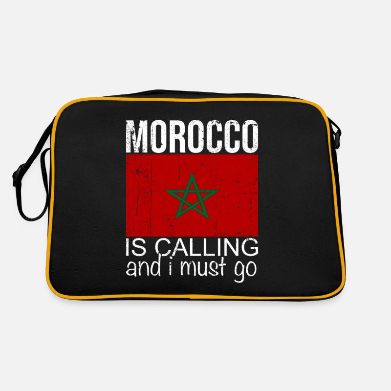 Marokko Spruch - Retro Tasche - Schwarz/Gold