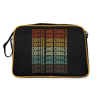 Kaffee und Korallen Korallenriff Korallenaquarium - Retro Tasche - Schwarz/Gold - Hinten