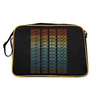 Coffee. Lake. Wine. Try again. Wine drinkers - Retro Bag - black/gold - Back