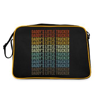 Daddys kleiner Trucker Trucker Trucker Fahrer - Retro Tasche - Schwarz/Gold - Hinten