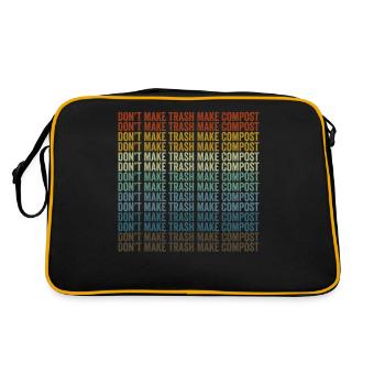 Mach keinen Müll, mach Kompost, mach Kompost - Retro Tasche - Schwarz/Gold - Hinten