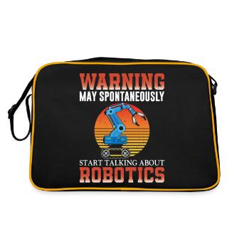 Robot Robotics Engineer Retro - Retro Tasche - Schwarz/Gold - Hinten