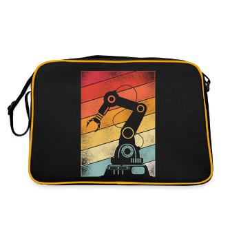 Robot Robotics Engineer Retro - Retro Tasche - Schwarz/Gold - Hinten