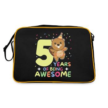 Castor pour les enfants de cinq ans de 5 ans - Sac Retro - noir/or - Dos