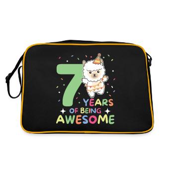 Alpaga pour les enfants de 7 ans de sept ans - Sac Retro - noir/or - Dos