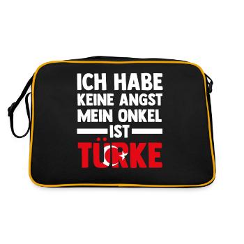 Ich habe keine Angst mein Onkel ist Türke - Retro Tasche - Schwarz/Gold - Hinten