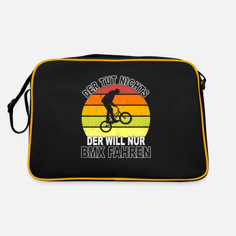 BMX Spruch - Retro Tasche - Schwarz/Gold