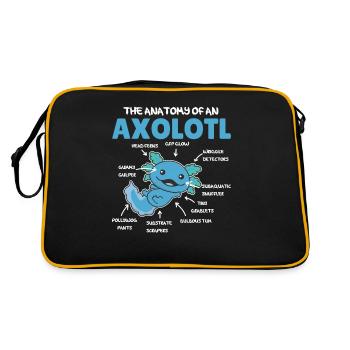 Axolotl Explanation Anatomy of an Axolotl - Retro Bag - black/gold - Back