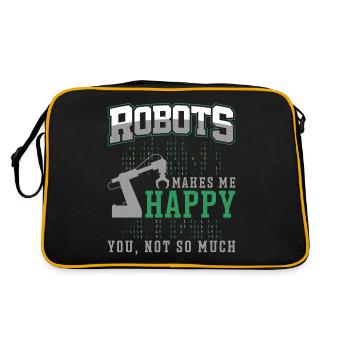 Robot Robotics Engineer Robots - Retro Bag - black/gold - Back