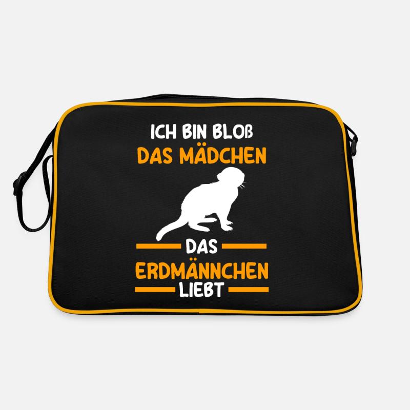 Ich bin bloß das Mädchen das Erdmännchen liebt Retro Tasche