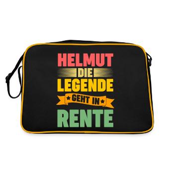 Helmut die Legende geht in Rente - Retro Tasche - Schwarz/Gold - Hinten