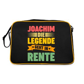 Joachim die Legende geht in Rente - Retro Tasche - Schwarz/Gold - Hinten