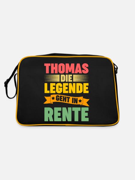 Thomas die Legende geht in Rente - Retro Tasche - Schwarz/Gold
