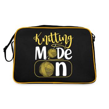 Knitting Knitter Knitting Mode On - Retro Tasche - Schwarz/Gold - Hinten