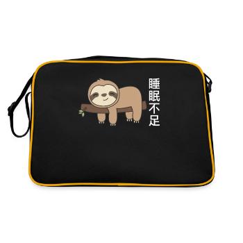 Lack of sleep funny sloth rests - Retro Bag - black/gold - Back