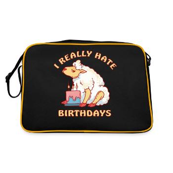 Sheep hates birthdays I hate birthdays - Retro Bag - black/gold - Back