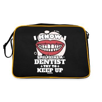 Je sais que je souris comme un dentiste essaie de suivre - Sac Retro - noir/or - Dos