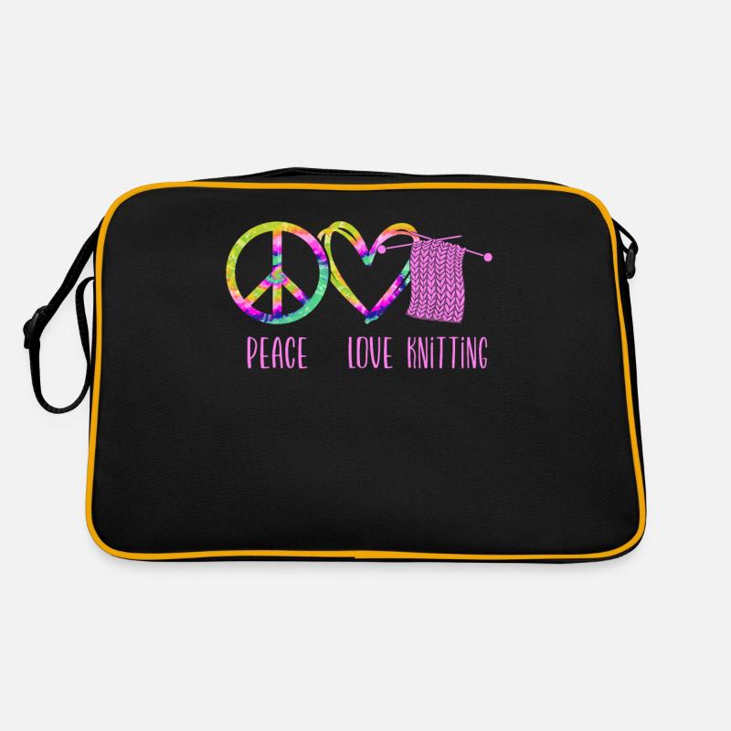 Tricoter Cravate Tie Dye Peace Sac Retro