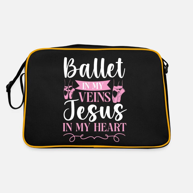 Ballet Danseuse Danse Ballerine - Sac Retro - noir/or