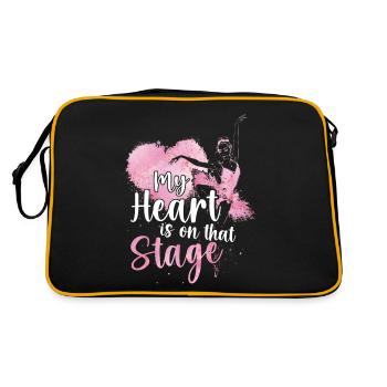 Ballet Dancer Dance Girl Ballerina - Retro Tasche - Schwarz/Gold - Hinten